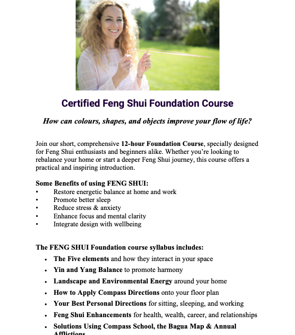 Chez Feng Shui School New Courses